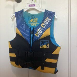 Body Glove Blue and Yellow Youth life jacket / Vest size 50-90lbs